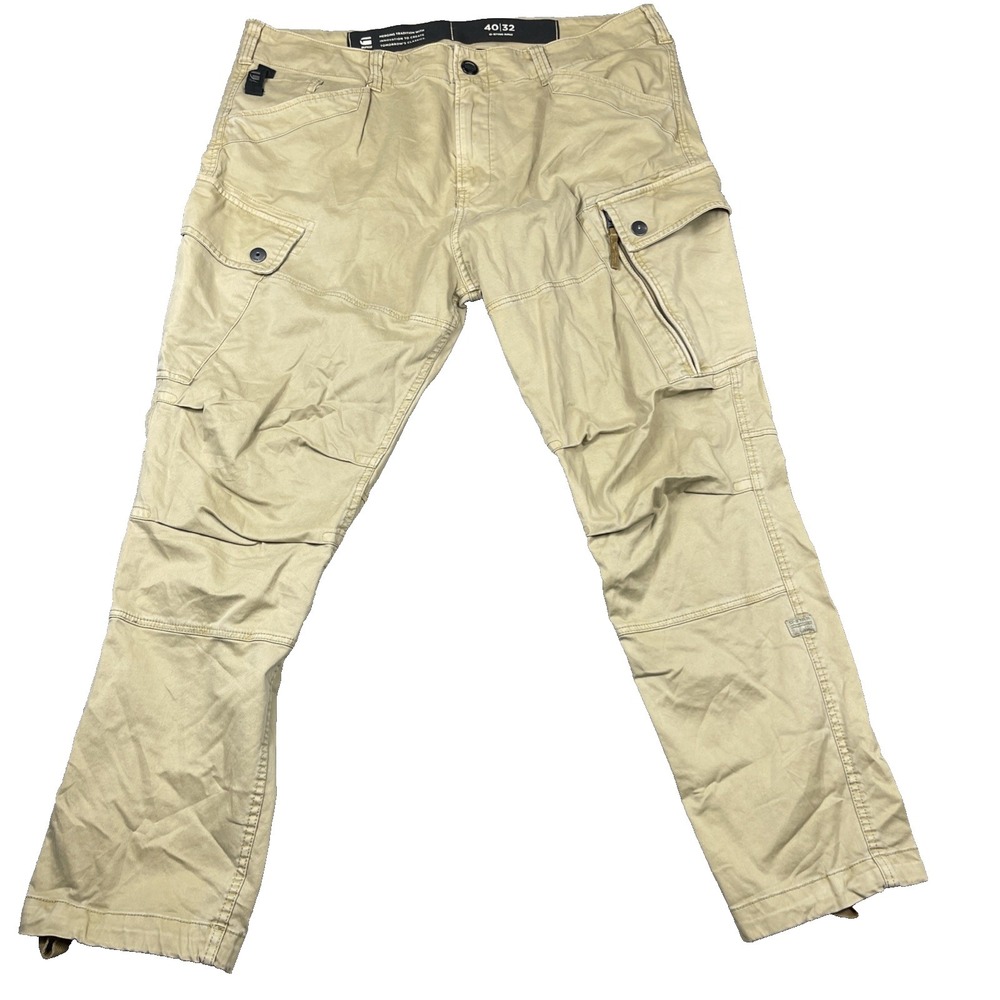 G-Star Raw Roxic Straight Tapered Cargo Pants Men 40x32 Khaki 3D Utility Hip Hop